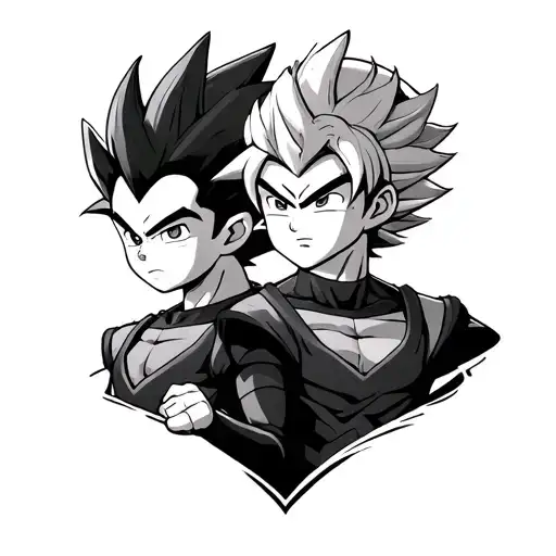 Children of Bulma and Vegeta tattoo design idea