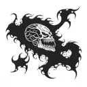 venom and adhd brain tattoo design idea