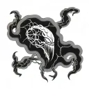 venom and adhd brain tattoo design idea