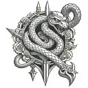 Snake and Sword wrapped tattoo design idea