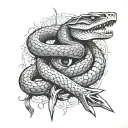 Snake and Sword wrapped tattoo design idea