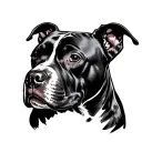 plain pitbull head profile holding tattoo design idea