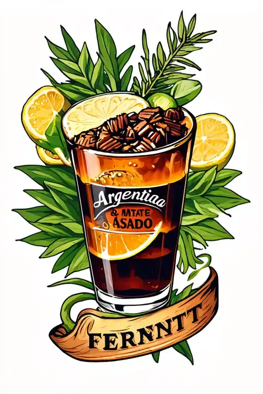 Argentina Mate Asado and Fernet tattoo design idea