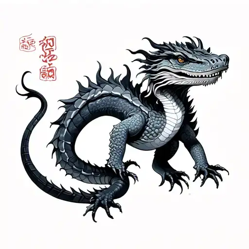 Chinese Water Dragon tattoo design idea