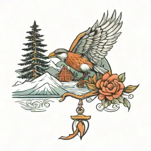 nursing, maine, crna, mountains, kezar lake tattoo design idea