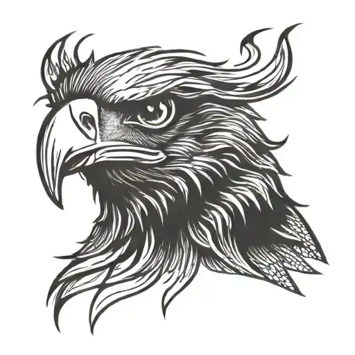 eagle face two eye looking tattoo design idea