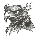 eagle face two eye looking tattoo design idea