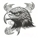 eagle face two eye looking tattoo design idea