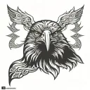 eagle face two eye looking tattoo design idea