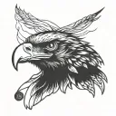 eagle face two eye looking tattoo design idea