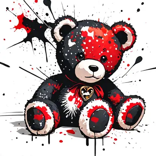 teddy bear tattoo design idea