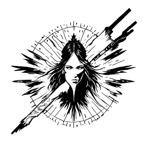 nemesis goddess of revenge tattoo design idea
