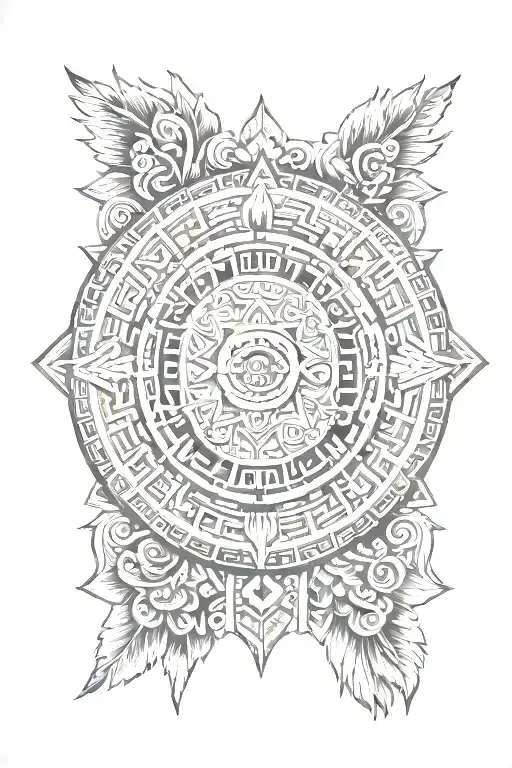 Aztec calendar with the date 11 24 2022 tattoo design idea