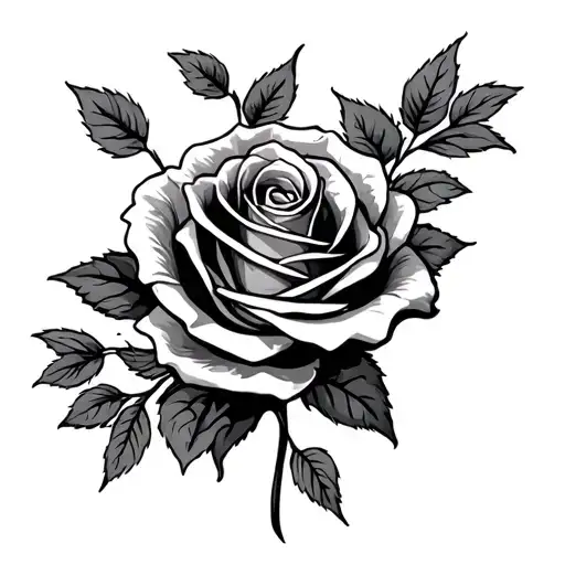 American Flag Rose tattoo design idea