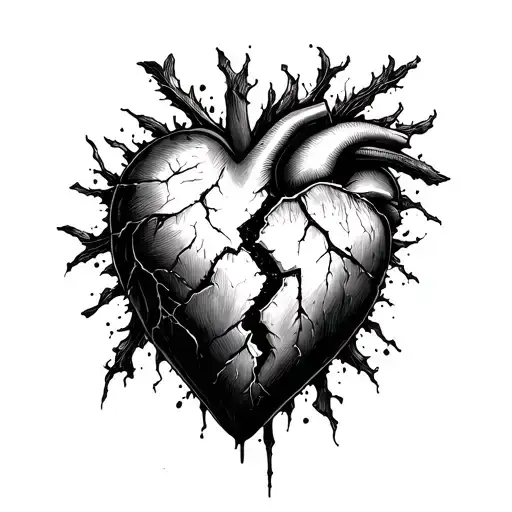 I need a chest tattoo of a broken Heart because of all the shit I been through and it also needs to have lave some for o tattoo design idea
