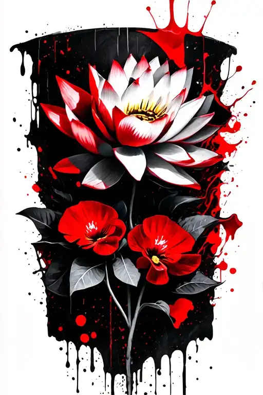 lilith hectate lotus sweet peas witches dark side tattoo design idea