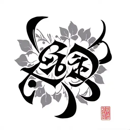 baybayin Filipino tribal tattoo with baybayin script "faith, strength, love" and sampaguita tattoo design idea