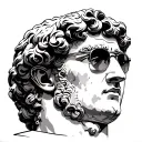 JULIUS CAESAR STATUE WITH SUNGLASSES tattoo design idea