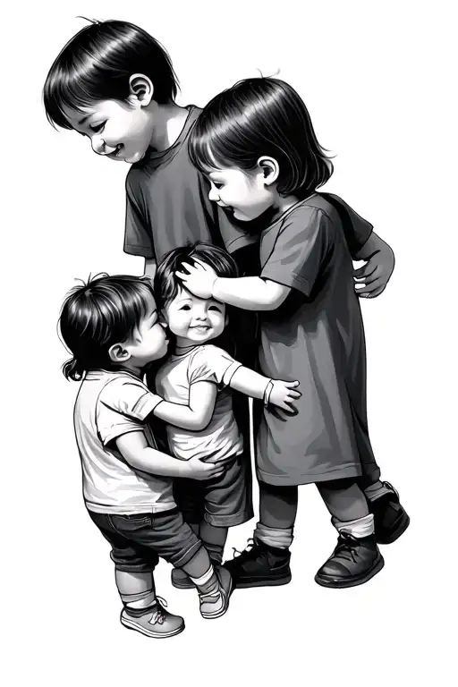 Grandchildren tattoo design idea