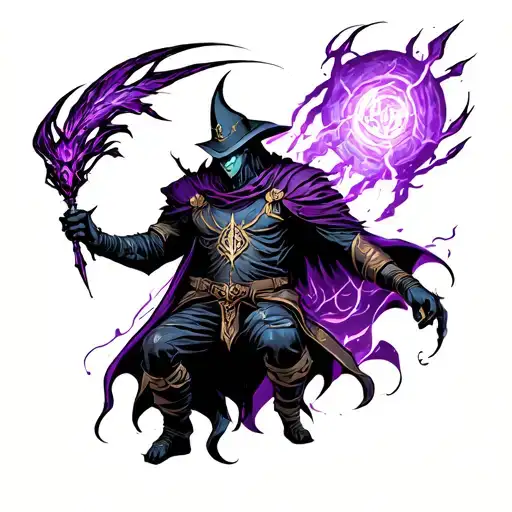 Void Warlock harnessing the power tattoo design idea