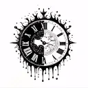 Melting clock face in interstellar tattoo design idea