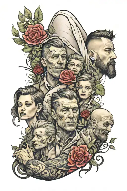 Tattoo family, close the scars, the inner part of the arm and tattoo design idea