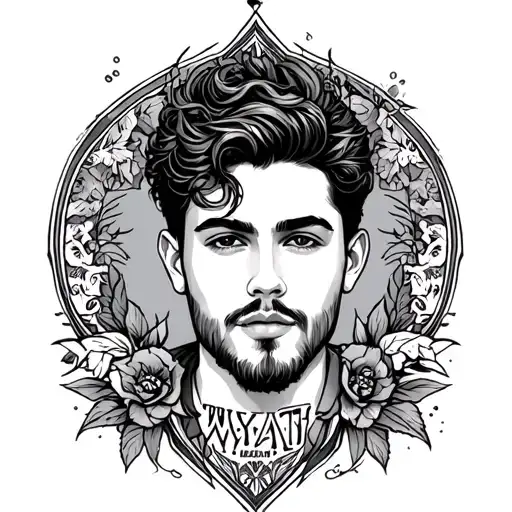 sons name, Wyatt Lukas Cash, ting tattoo fine line elegant boho tattoo design idea