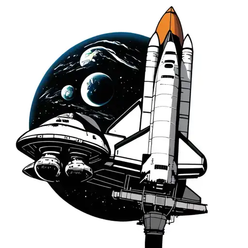 space shuttle in space  tattoo design idea