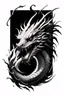 dragon emerging tattoo design idea