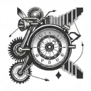 Design a geometric pattern inspired by the speedometer of a bike tattoo design idea