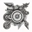 Design a geometric pattern inspired by the speedometer of a bike tattoo design idea