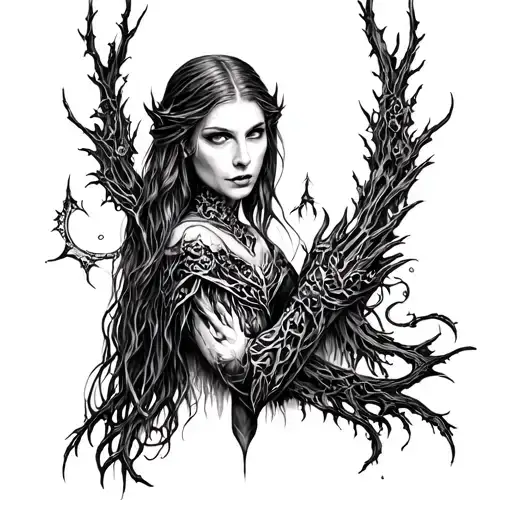 cate blanchett evil galadriel tattoo design idea