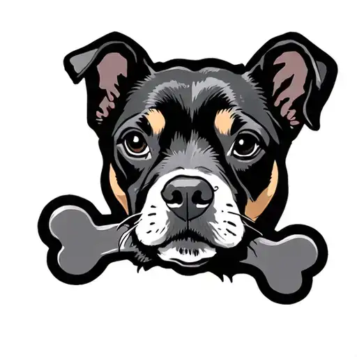 dog bone tattoo design idea