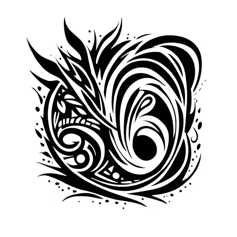tribal "drum and bass" raving tattoo design idea