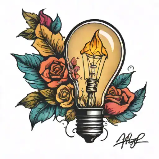 A light bulb with some colors inside  tattoo design idea