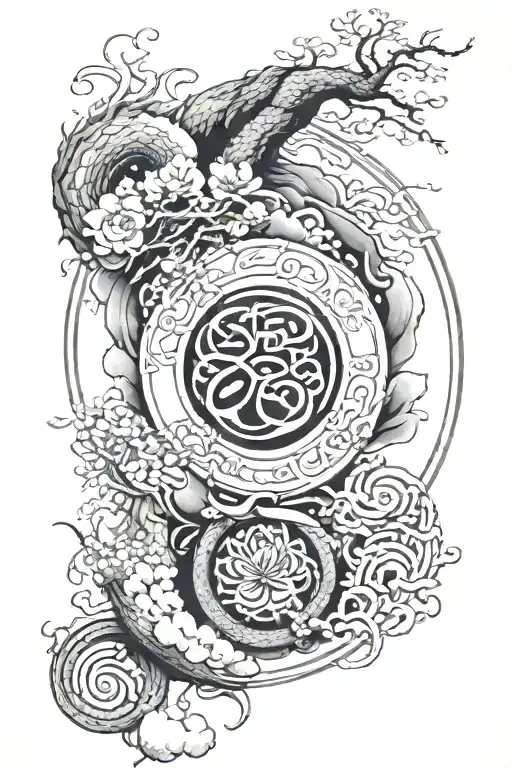 Kai Zen Enso circle tattoo design idea