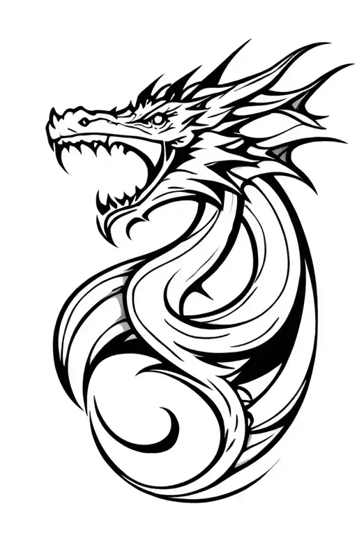 Norse dragon tattoo design idea