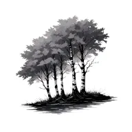 simplistic nature birch trees tattoo design idea