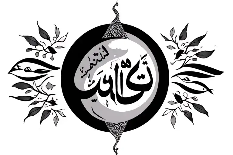 Layla in Arabic with a half moon tattoo design idea