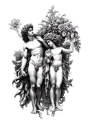 apollo and dionysus dialectic beyond good and evil tattoo design idea