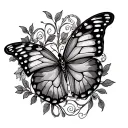 butterfly vine love mom memorial tattoo design idea