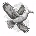 albatross flies tattoo design idea