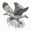 albatross flies tattoo design idea