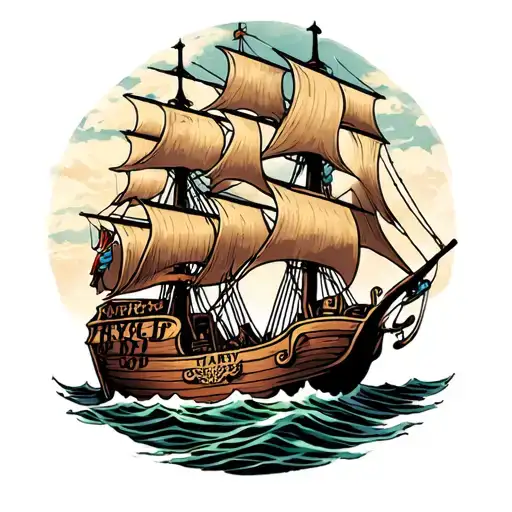 pirate ship Harley lynyrd skynyrd freebird tattoo design idea