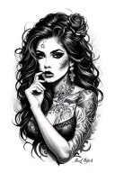 unforgettable bad bitch prostitute tattoo design idea