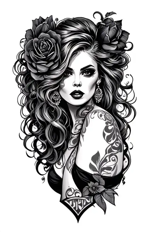 unforgettable bad bitch prostitute tattoo design idea
