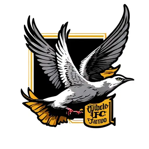 golden swift bird flying Walsall fc tattoo design idea