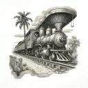 neverland train station  tattoo design idea