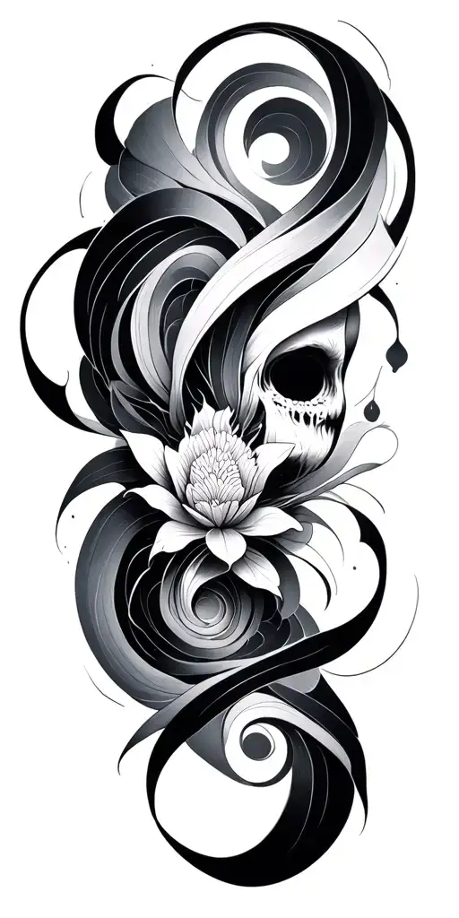 cyber sigilism style blackwork tattoo tattoo design idea