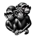 three wise monkeys tattoo design idea